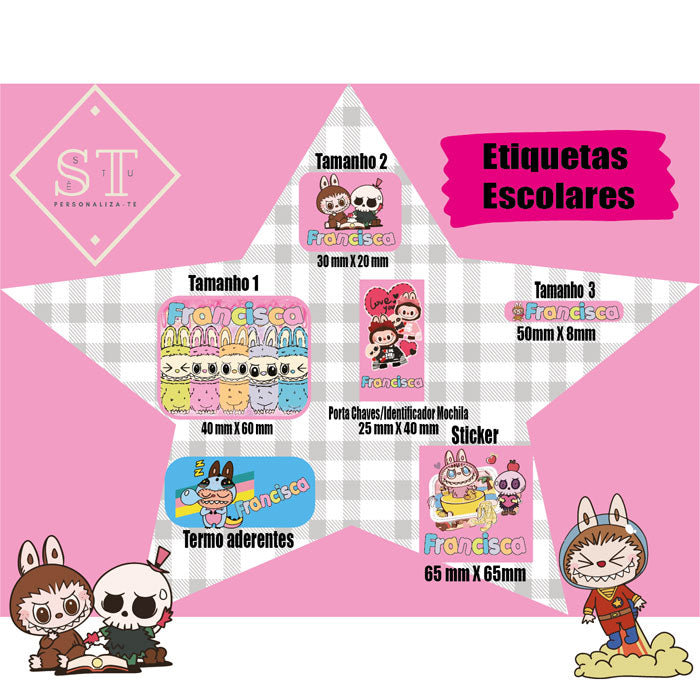 Etiquetas Escolares Labubu